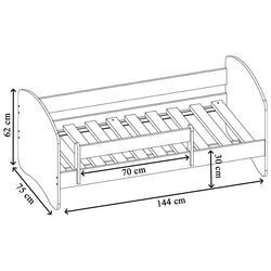 Pat ACMA Meble Acma II 70x140 bariera/saltea 6cm (White/Pink) Thumb
