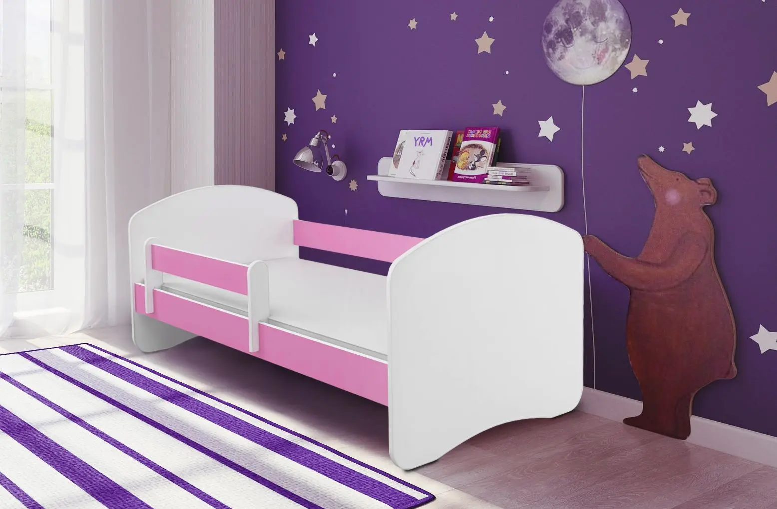 Pat ACMA Meble Acma II 70x140 bariera/saltea 6cm (White/Pink)