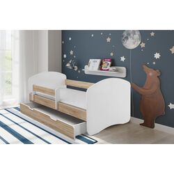 Pat ACMA Meble Acma II 70x140 bariera/sertar/saltea 6cm (White/Sonoma Oak)