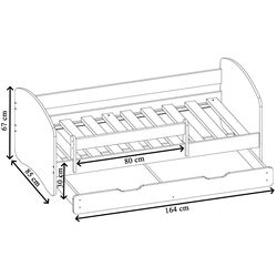 Pat ACMA Meble Acma II 80x160 bariera/sertar/saltea 7cm (White/Blue) Thumb