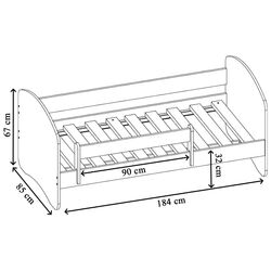 Pat ACMA Meble Acma II 80x180 bariera/saltea 7cm (White/Blue) Thumb