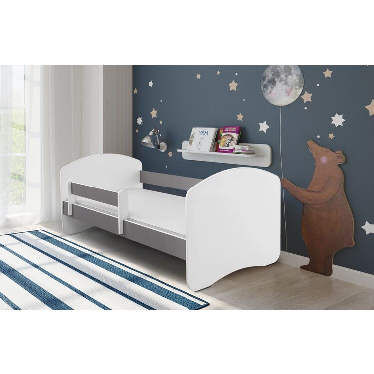 Кровать ACMA Meble Acma II 80x180 бортик/матрас 7cm (White/Gray)