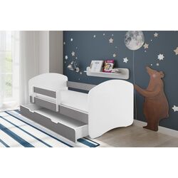 Pat ACMA Meble Acma II 80x180 bariera/sertar/saltea 7cm (White/Gray)