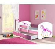 Pat ACMA Meble Acma II Horse 70x140 bariera/sertar/saltea 6cm (Pink)