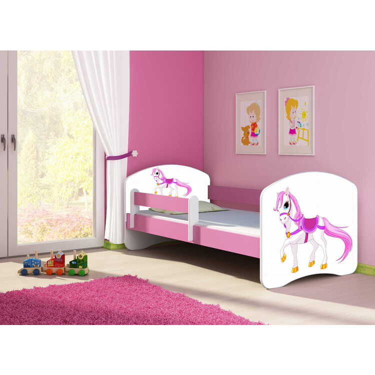 Кровать ACMA Meble Acma II Horse 80x160 бортик/матрас 7cm (Pink)