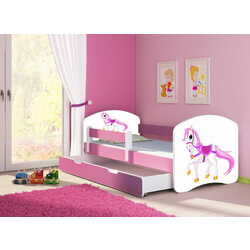 Pat ACMA Meble Acma II Horse 80x180 bariera/sertar/saltea 7cm (Pink)