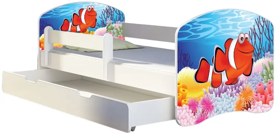 Pat ACMA Meble Acma II Nemo 70x140 bariera/sertar/saltea 6cm (White)