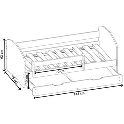 Pat ACMA Meble Acma II Nemo 70x140 bariera/sertar/saltea 6cm (White) Thumb