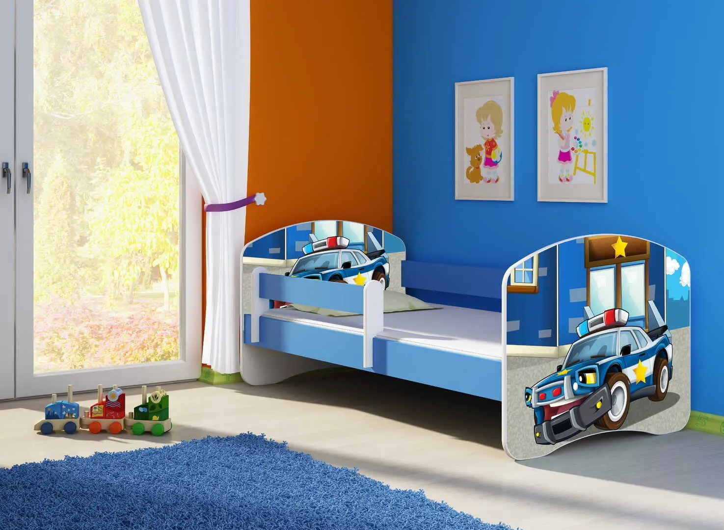 Pat ACMA Meble Acma II Police 70x140 bariera/saltea 6cm (Blue)