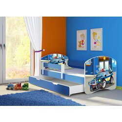 Pat ACMA Meble Acma II Police 80x160 bariera/sertar/saltea 7cm (Blue)