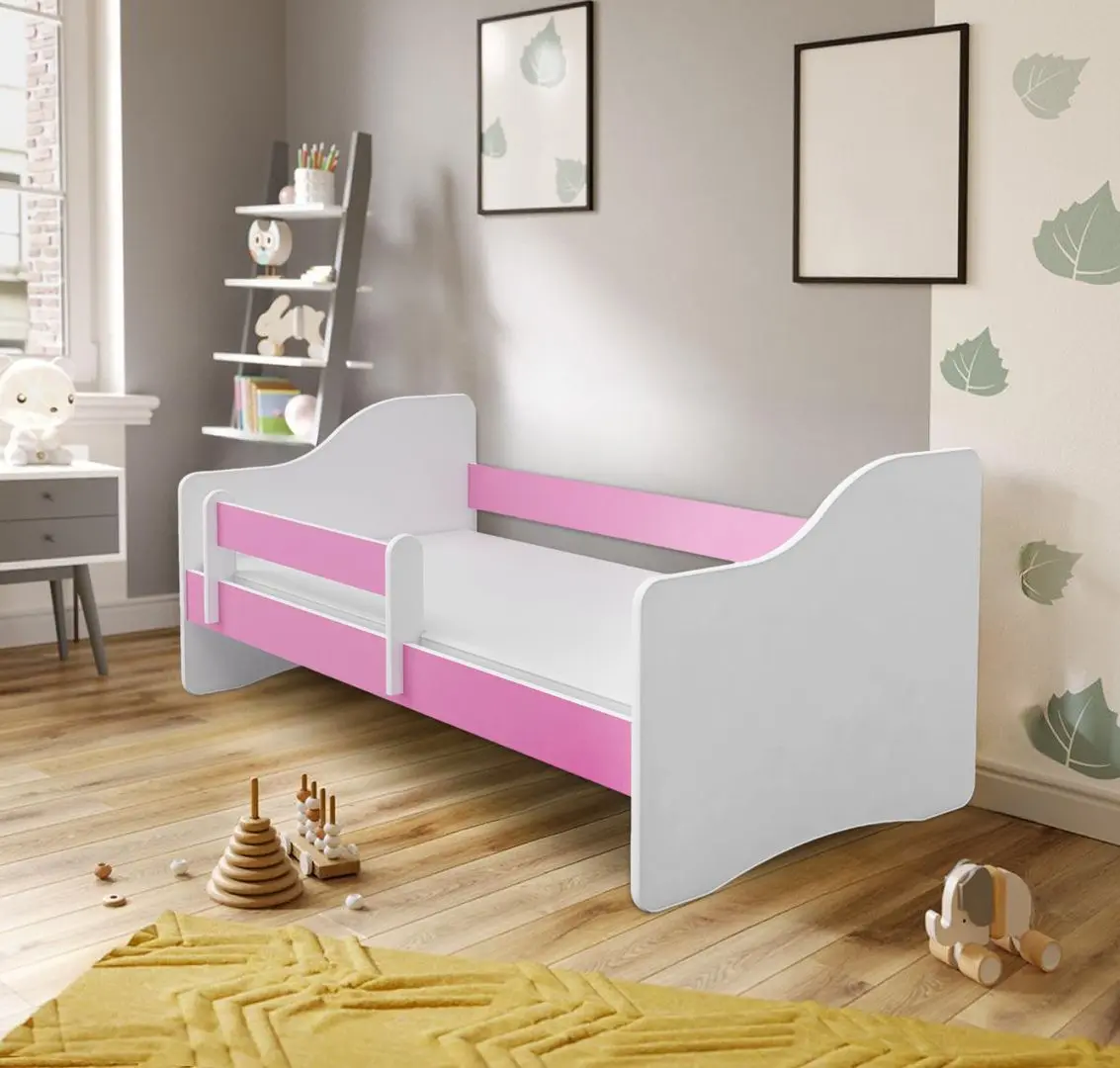 Pat ACMA Meble Acma III Happy 80x160 bariera/saltea 7cm (White/Pink)