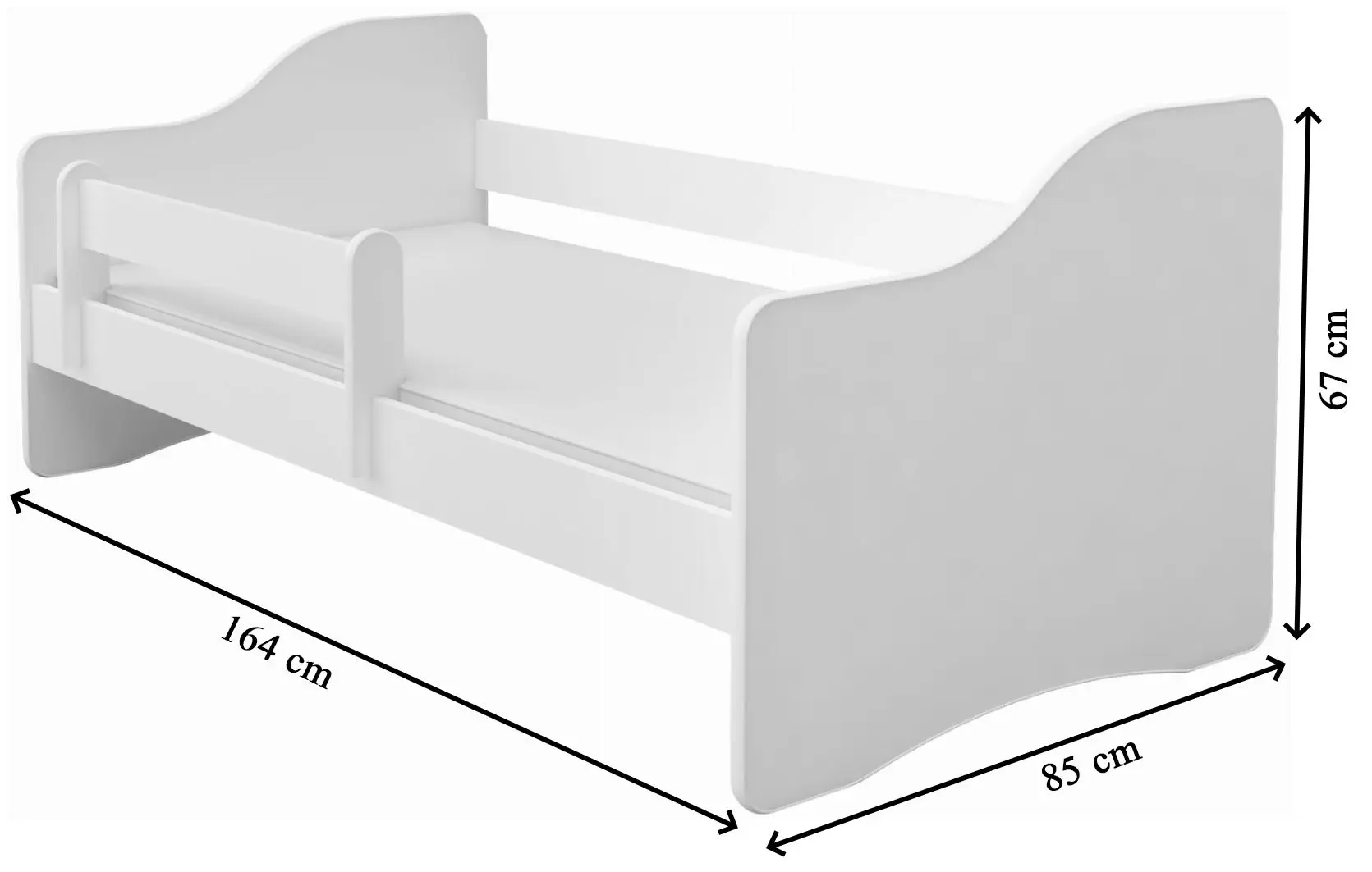 Pat ACMA Meble Acma III Happy 80x160 bariera/saltea 7cm (White/Sonoma Oak)