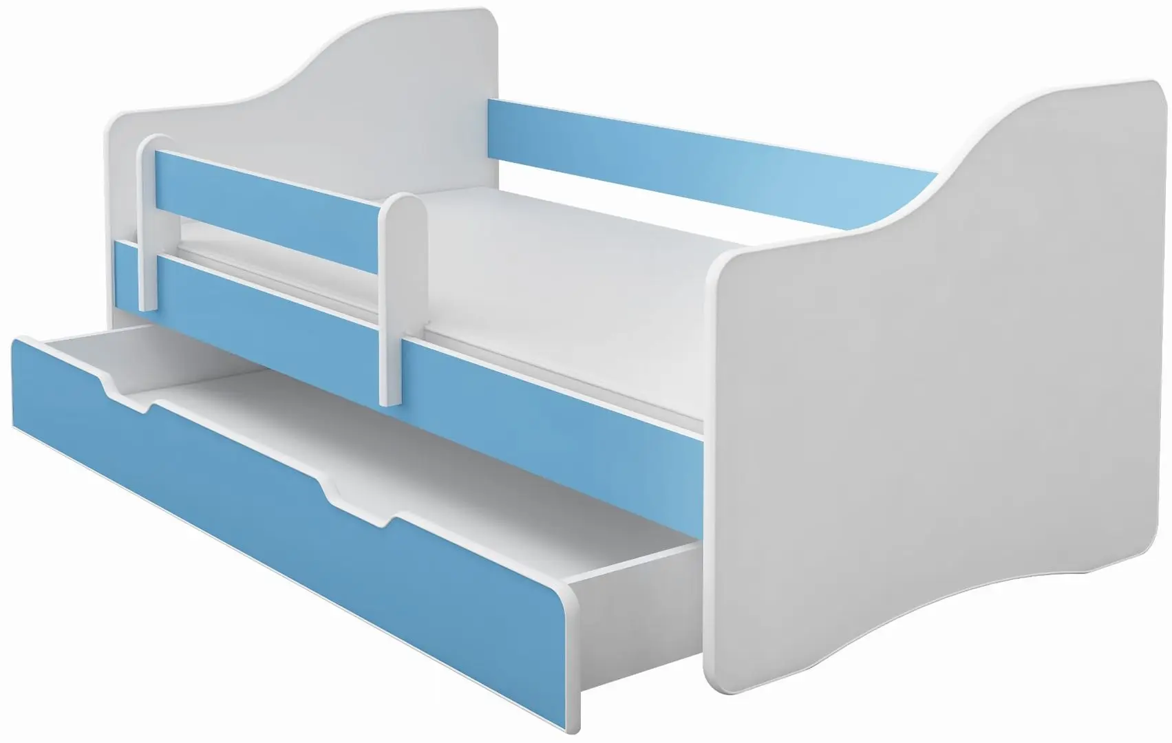 Pat ACMA Meble Acma III Happy 80x160 bariera/sertar/saltea 7cm (White/Blue)