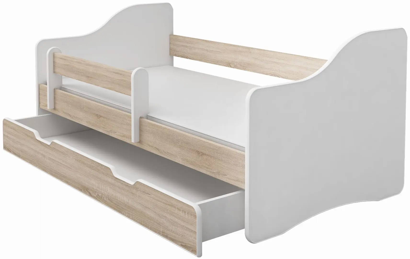 Pat ACMA Meble Acma III Happy 80x160 bariera/sertar/saltea 7cm (White/Sonoma Oak)