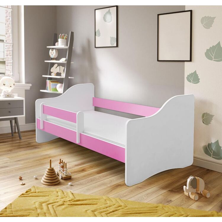 Кровать ACMA Meble Acma III Happy 80x180 бортик/матрас 7cm (White/Pink)