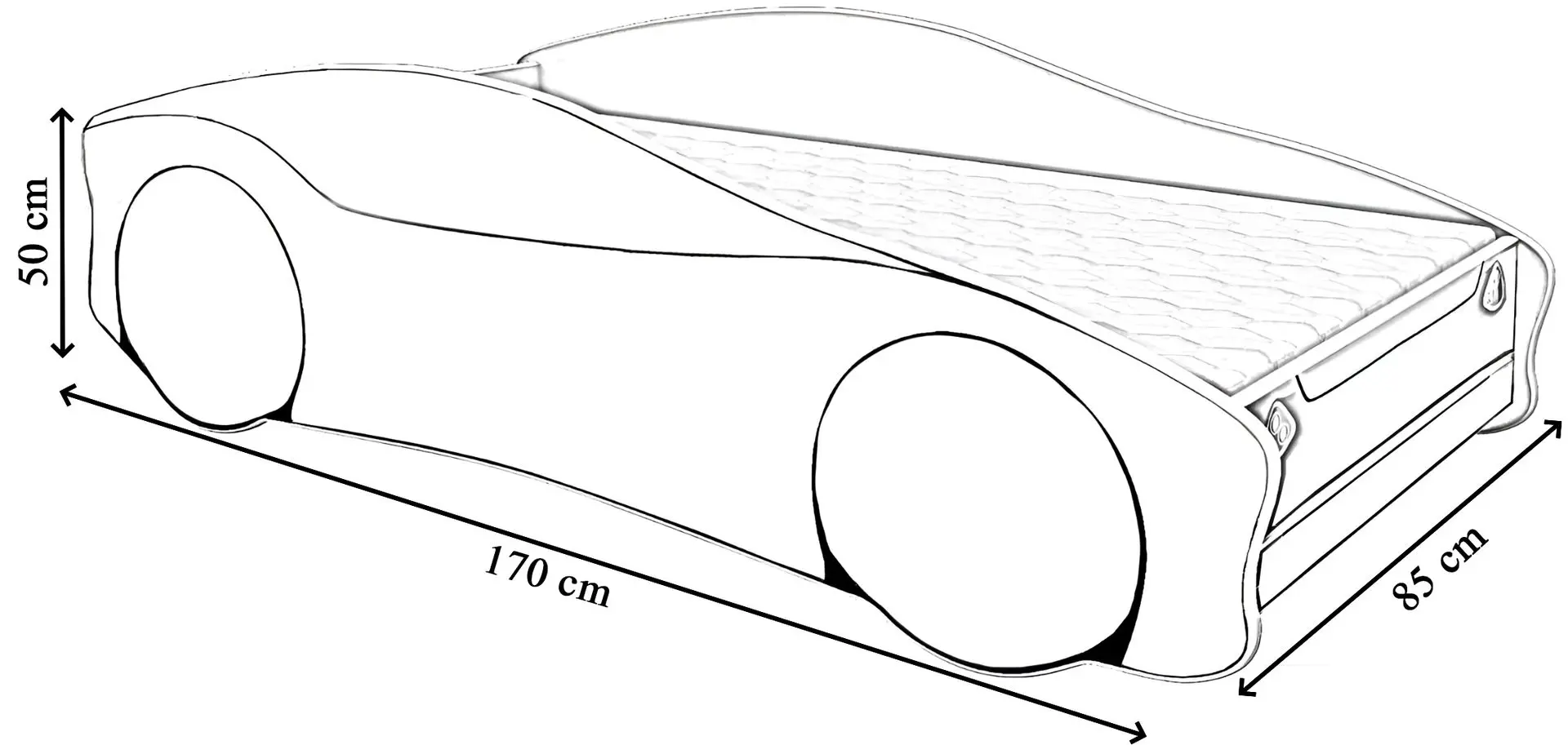 Pat ACMA Meble Acma V/Car №2 80x160 saltea 7cm (Blue)