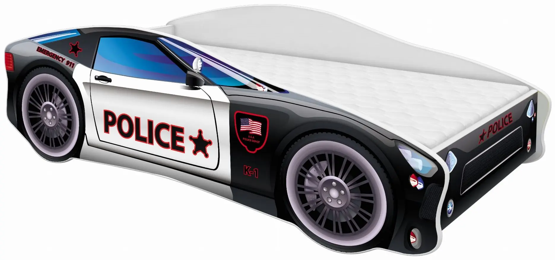 Pat ACMA Meble Acma V/Car №3 80x180 saltea 7cm (Black)