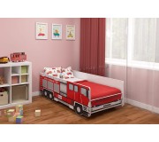 Pat ACMA Meble Acma VI/Fire Truck 70x140 saltea 6cm (Red)