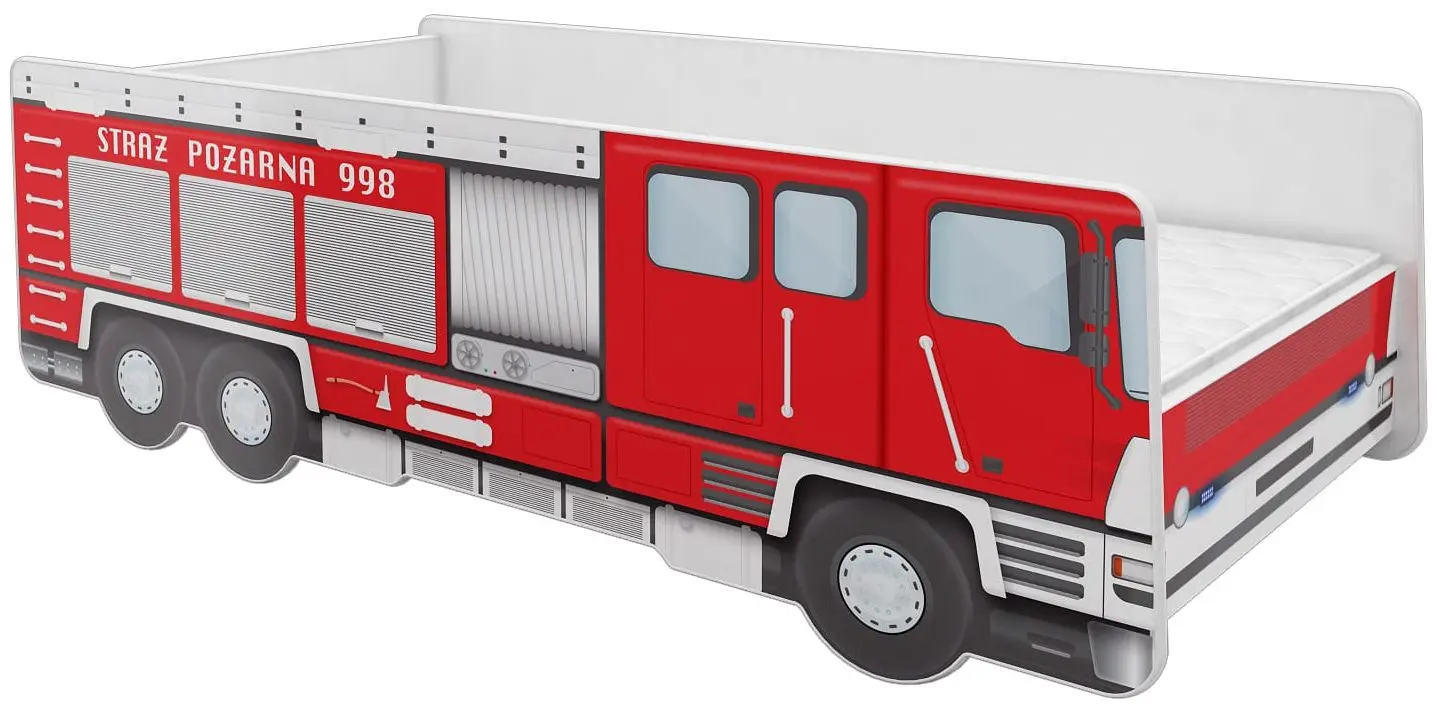 Pat ACMA Meble Acma VI/Fire Truck 80x180 saltea 7cm (Red)