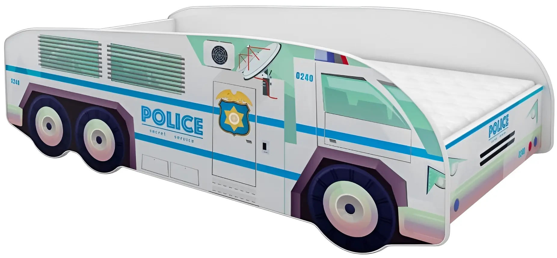 Pat ACMA Meble Acma VI/Truck LKW №1 80x180 saltea 7cm (White)