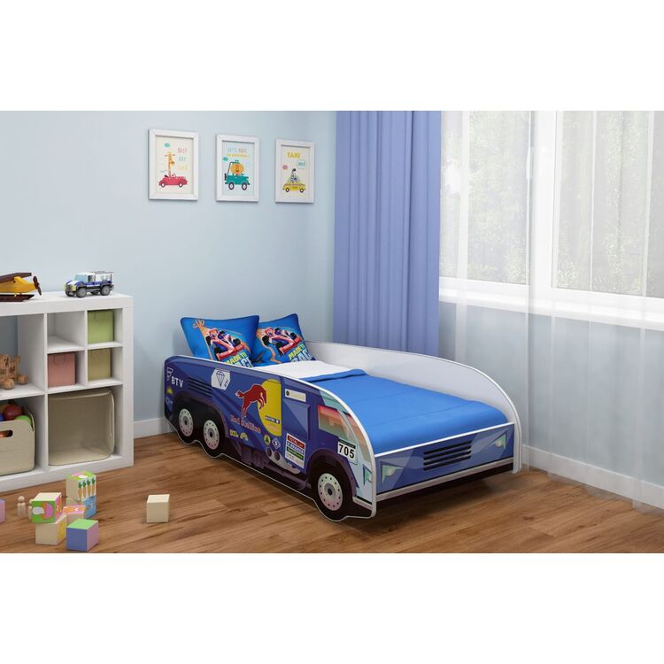Кровать ACMA Meble Acma VI/Truck LKW Nr.8 80x160 матрас 7cm (Dark Blue)