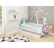 Pat ACMA Meble Acma VII Animals/Bunny 70x140 bariera/sertar/saltea 6cm (Gray/Blue)