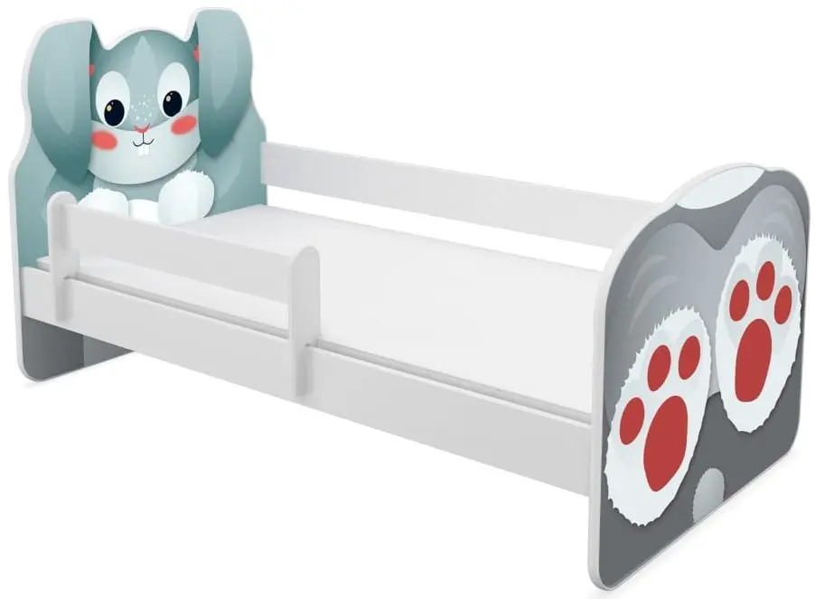 Pat ACMA Meble Acma VII Animals/Bunny 80x160 bariera/saltea 7cm (Gray/Blue)