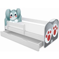 Кровать ACMA Meble Acma VII Animals/Bunny 80x160 бортик/ящик/матрас 7cm (Gray/Blue) Thumb
