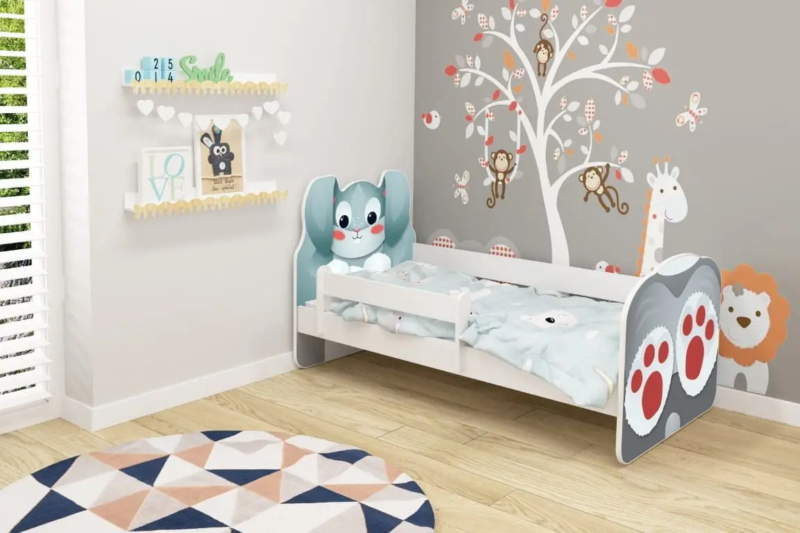 Pat ACMA Meble Acma VII Animals/Bunny 80x180 bariera/saltea 7cm (Gray/Blue)