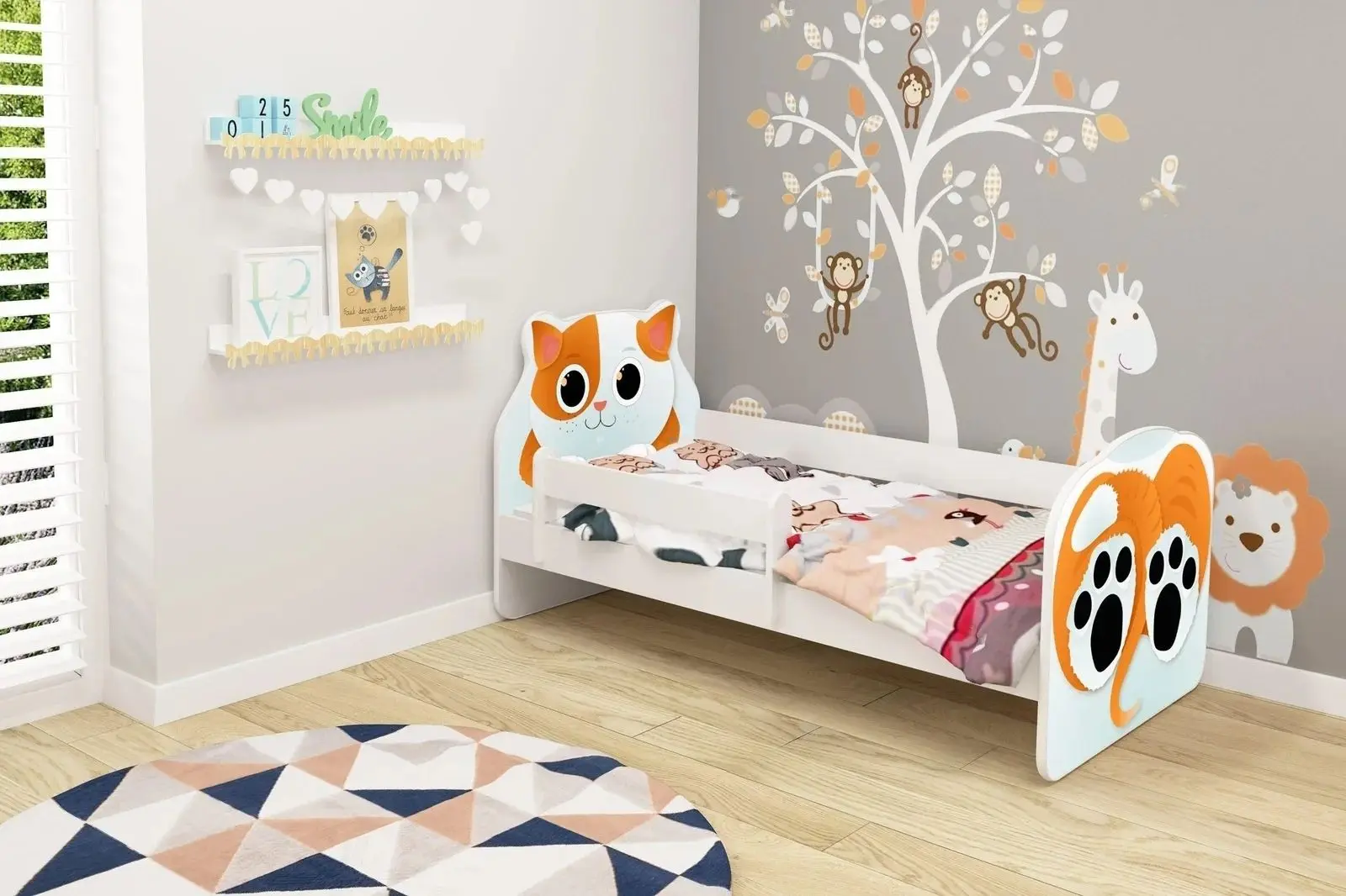 Pat ACMA Meble Acma VII Animals/Kitten 70x140 bariera/saltea 6cm (White/Orange)