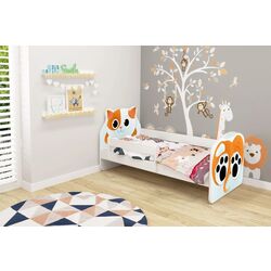 Pat ACMA Meble Acma VII Animals/Kitten 80x160 bariera/saltea 7cm (White/Orange)