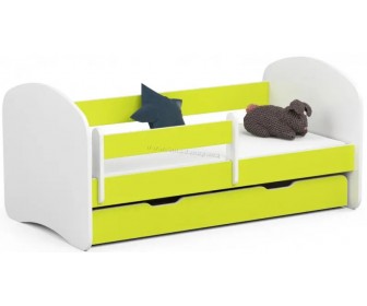 Pat Akord Smile cu saltea 70x140 (White/Lime)