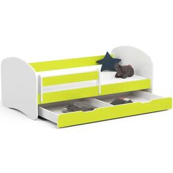 Pat Akord Smile cu saltea 80x160 (White/Lime) Thumb