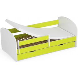 Pat Akord Smile cu saltea 80x160 (White/Lime) Thumb