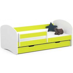 Pat Akord Smile cu saltea 80x160 (White/Lime)