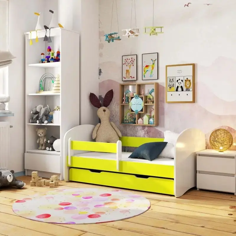 Pat Akord Smile cu saltea 80x160 (White/Lime) - 2