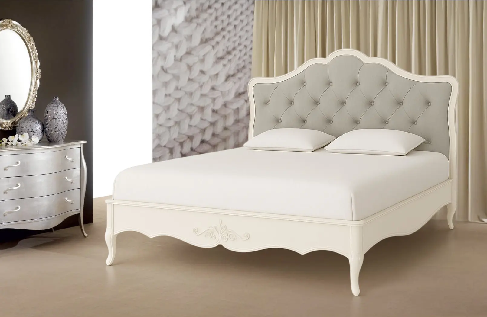 Pat Arta Mobilei AM150 160x200 Jes 31 (White/Grey)