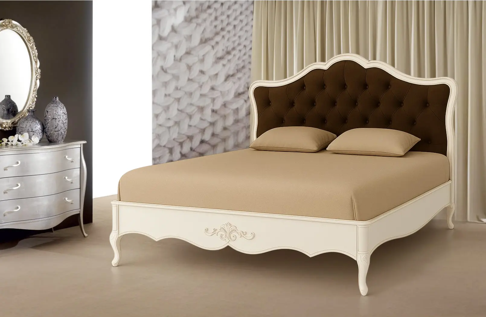 Кровать Arta Mobilei AM151 160x200 Jes 10 (White/Brown)