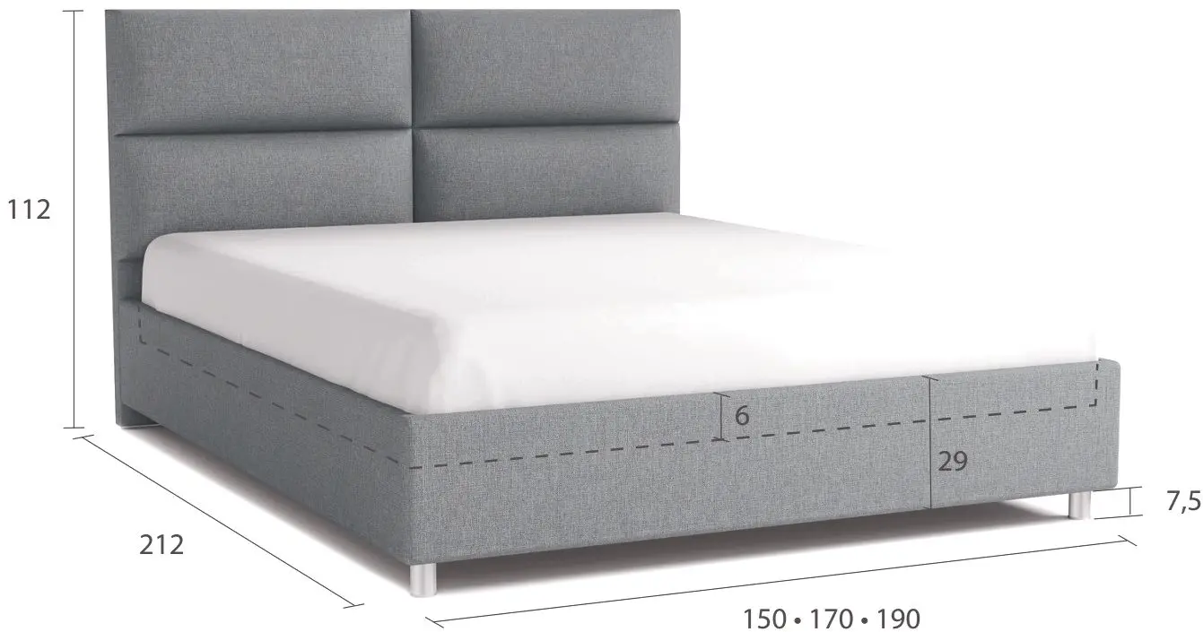 Pat Askona Orlando mecanism de ridicare 180x200 (Grey)