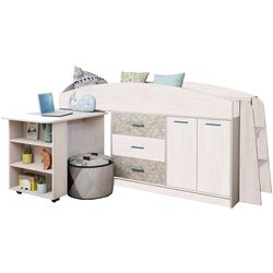 Двухъярусная кровать Астрид-Мебель Каприз 11 (Ясень Анкор Белый/Паутинка)