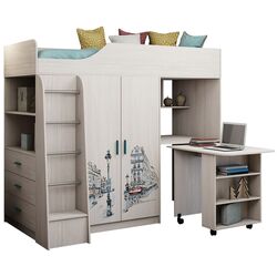 Двухъярусная кровать Astrid-Mebel Каприз 9 (Ясень Анкор Светлый)