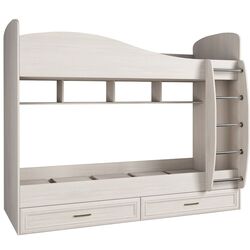 Двухъярусная кровать Астрид-Мебель Принцесса 10 3D 80х200 (Ясень Анкор Белый)