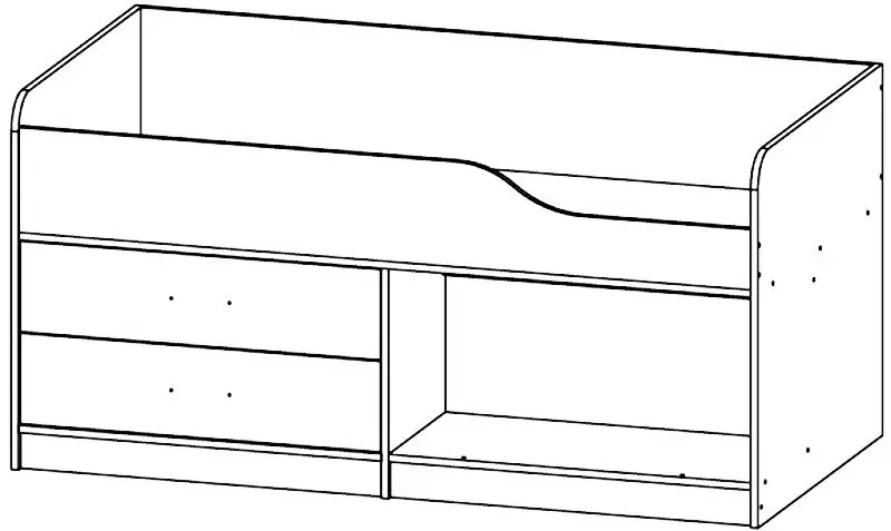 Кровать Астрид-Мебель Каприз 17 (Ясень Анкор Белый/Морская Тема)