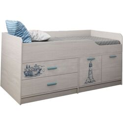 Кровать Астрид-Мебель Каприз 17 (Ясень Анкор Белый/Морская Тема)