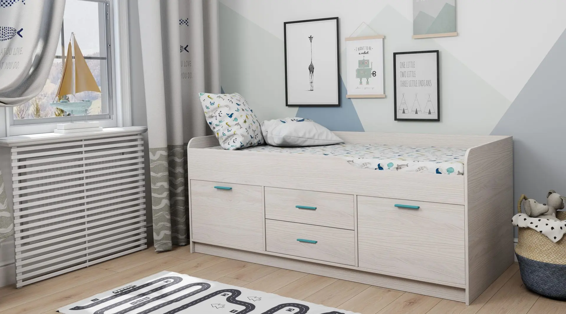 Кровать Астрид-Мебель Каприз 18 (Ясень Анкор Белый)