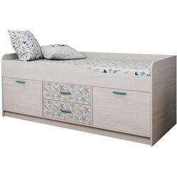 Кровать Астрид-Мебель Каприз 19 (Ясень Анкор Белый/Ракушки)