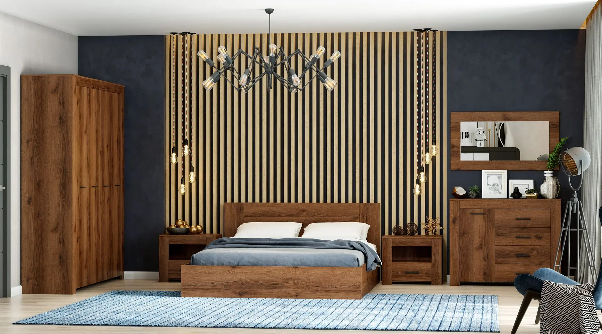 Pat Астрид-Мебель Kvadro КВД.12 Delano Oak Dark (cu mec. de ridicare) - 3