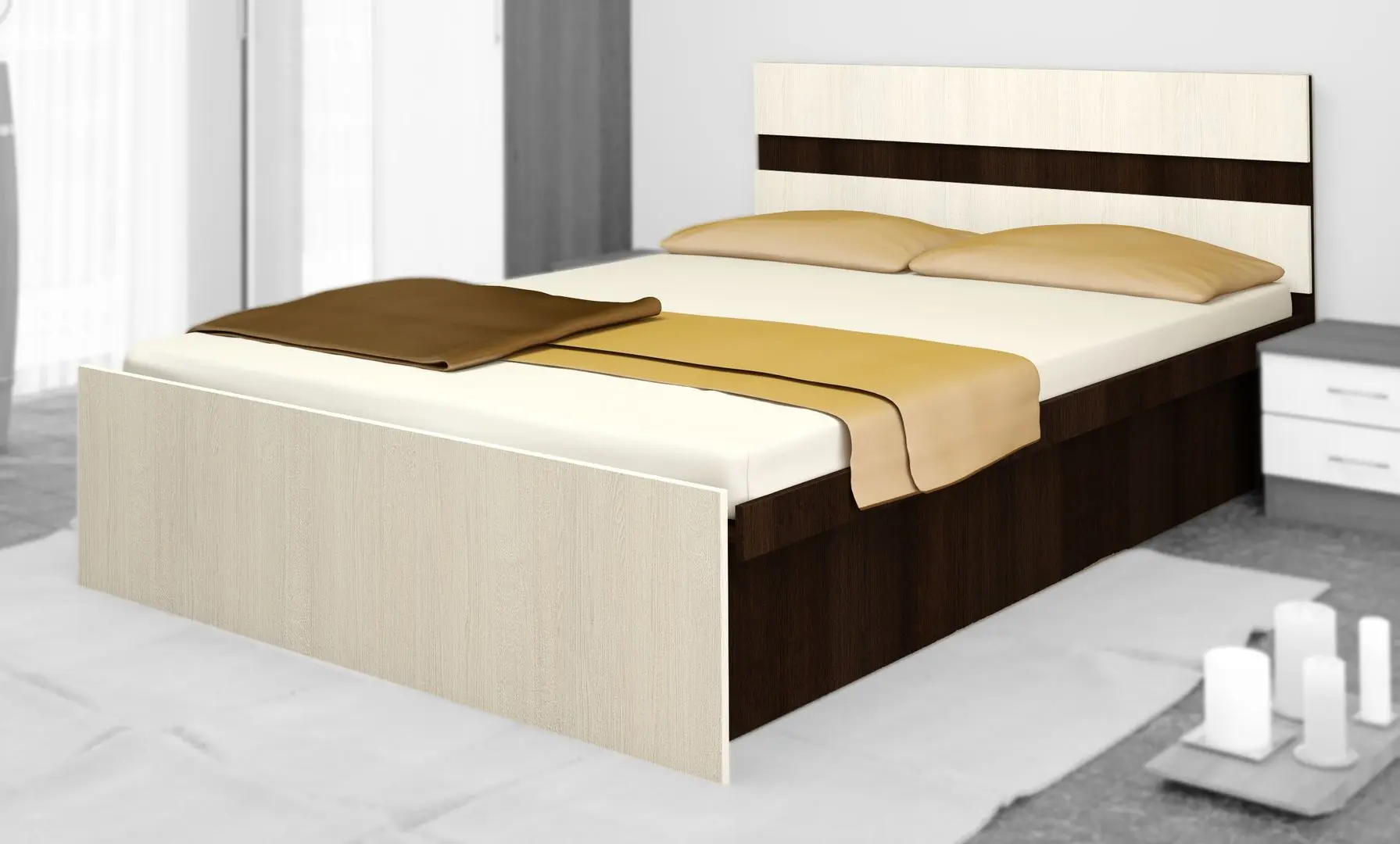 Pat Астрид-Мебель Nika 5 Н-10 Wenge Oak/Ash Anchor White (cu mec. de ridicare)