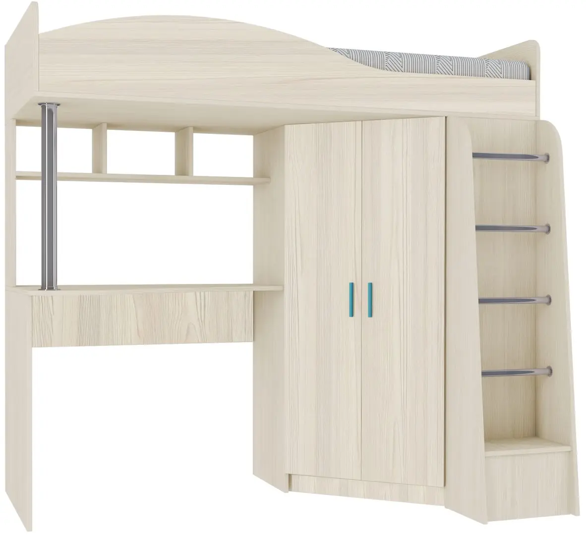Кровать-Чердак Астрид-Мебель Каприз 2 (Сосна Нордик)