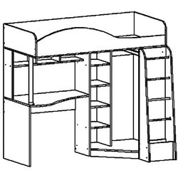 Кровать-Чердак Астрид-Мебель Каприз 2 (Ясень Анкор Белый) Thumb